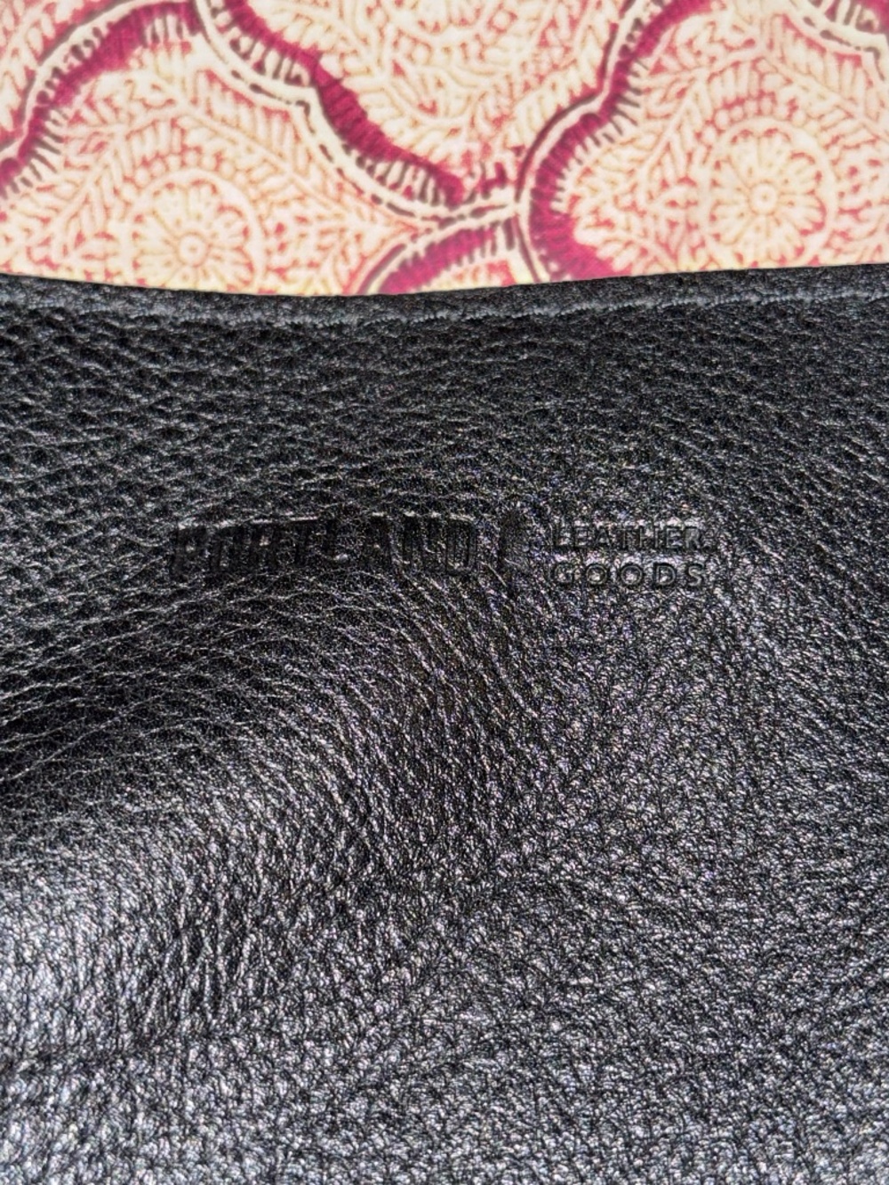 Portland leather good black pebbled leather shoulder bag single strap brass hard - Picture 2 of 5